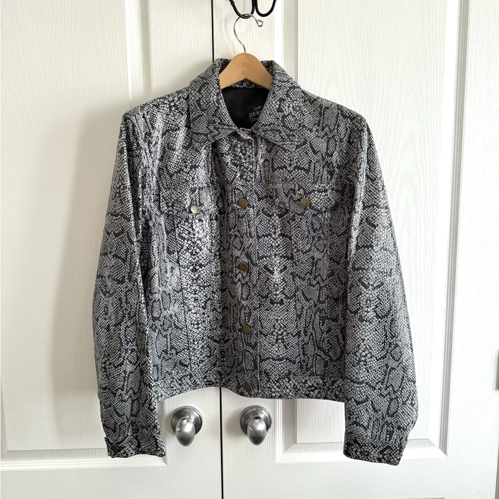 Vintage Snake Print Leather Jacket
